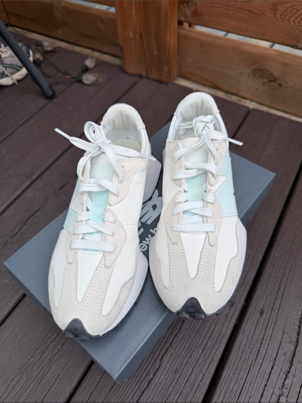 New Balance Women's Cream & Mint Lace-Up Sneakers